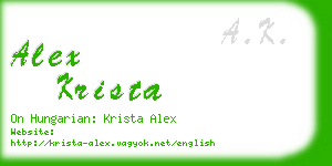 alex krista business card